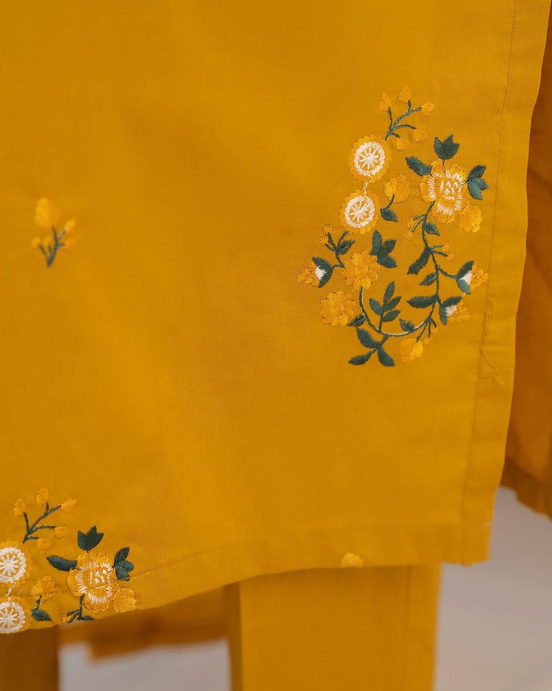 Mustard haze-Lawn unstitch dress