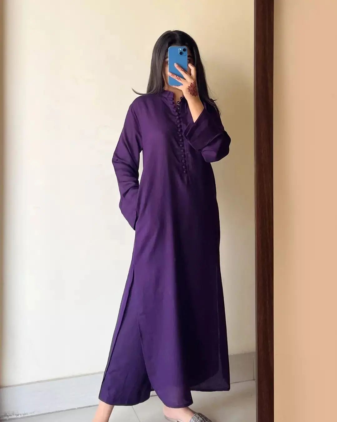 Basic Purple-stitch dress winter