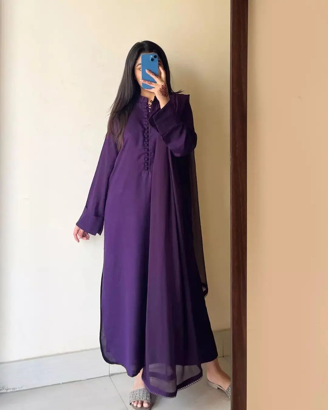 Basic Purple-stitch dress winter