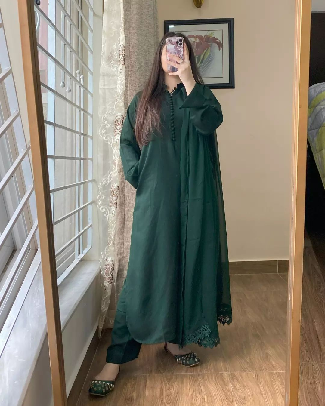 Basic Green- stitch dress winter