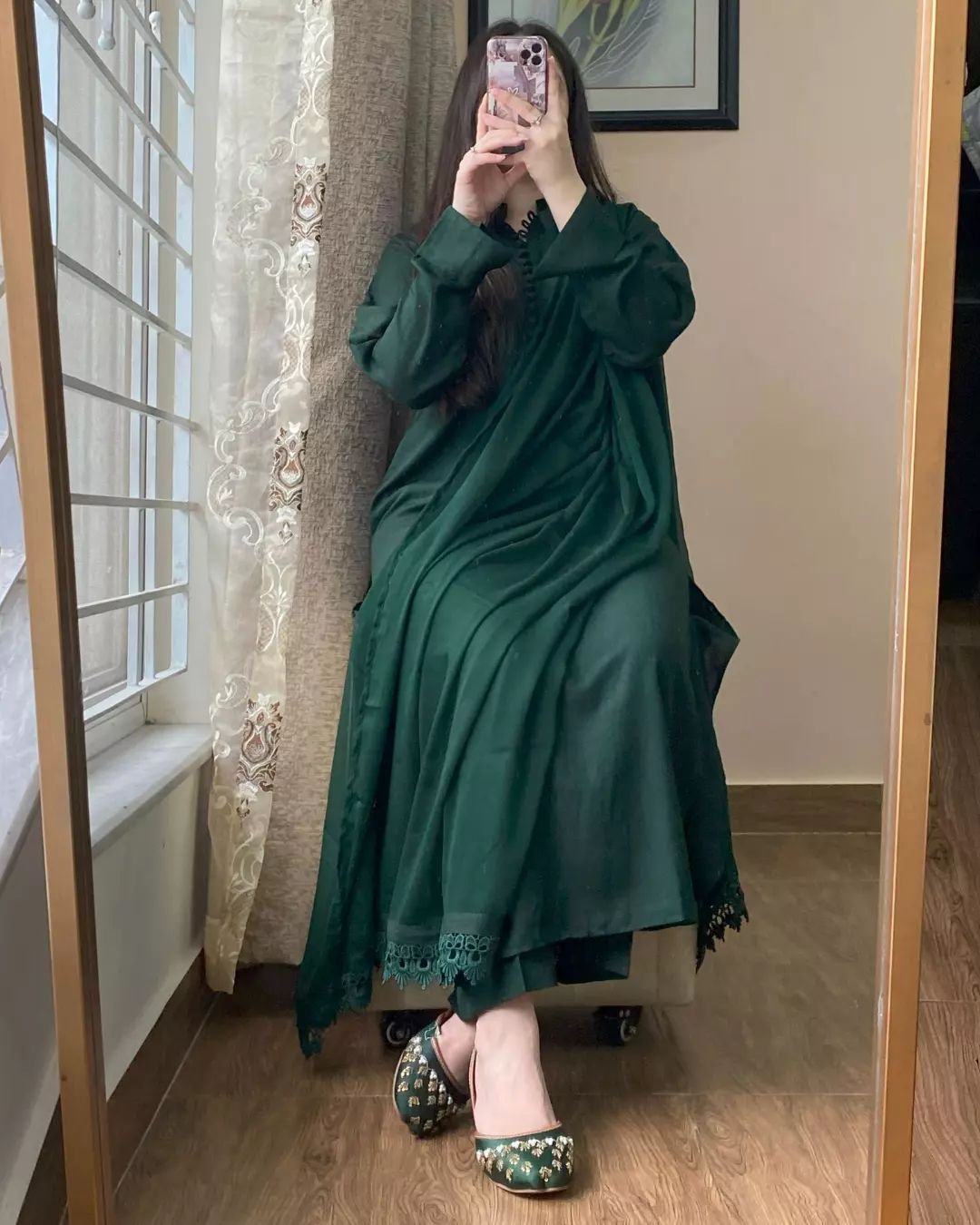 Basic Green- stitch dress winter