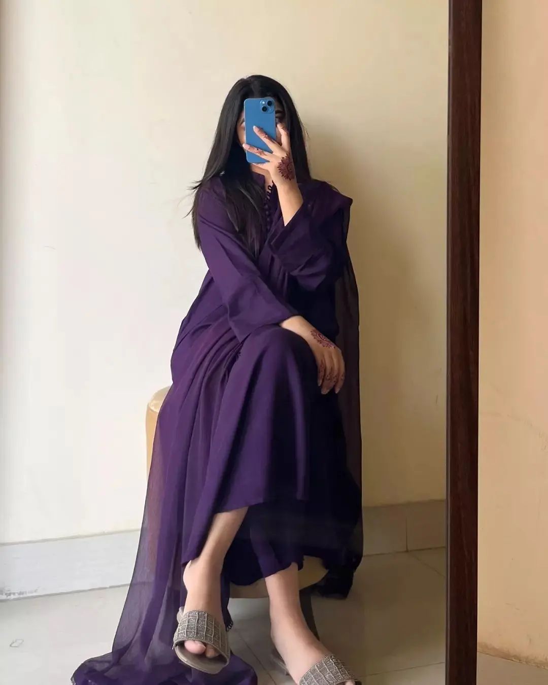 Basic Purple-stitch dress winter